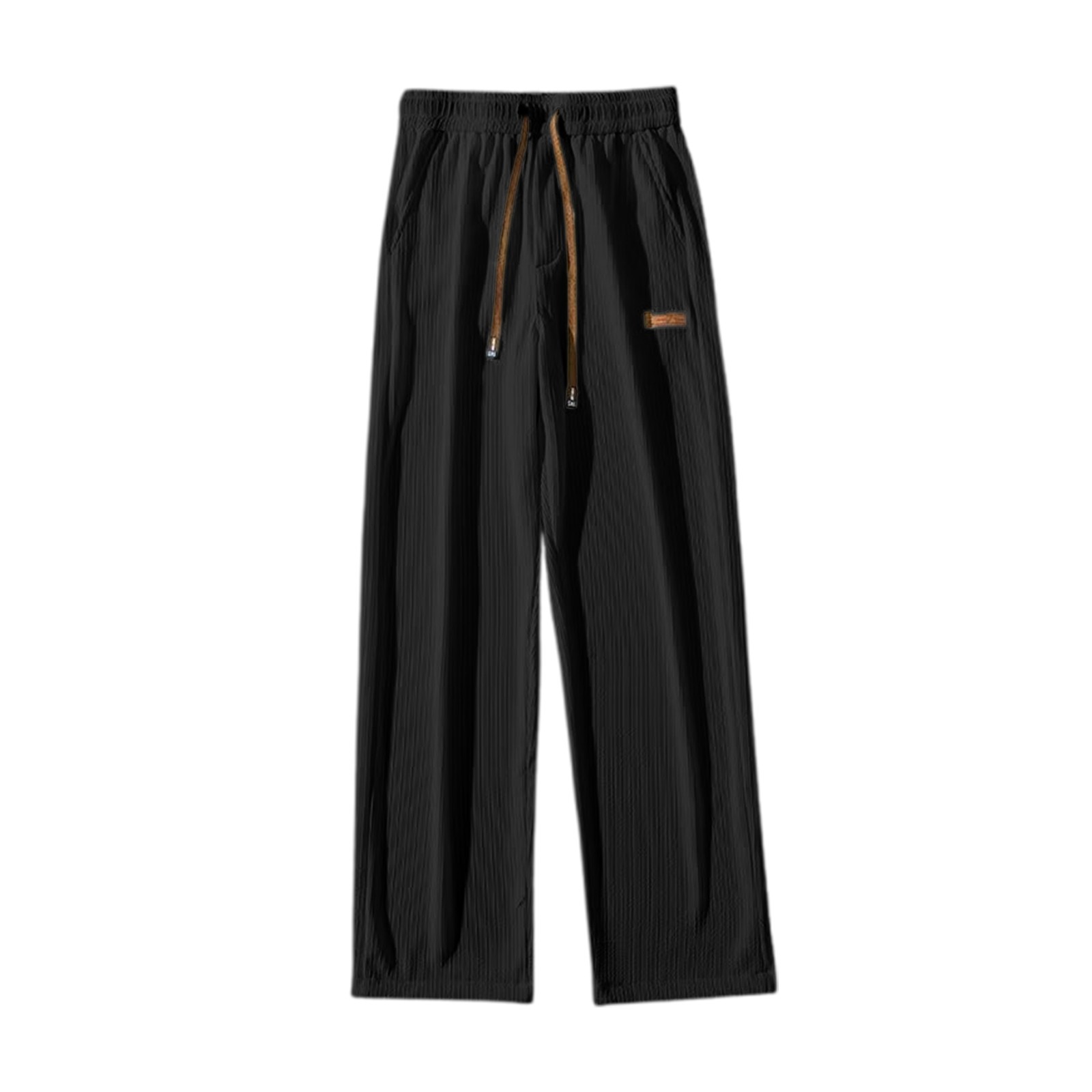 thumbnail image 1 of Pantalones casuales de corte holgado y pierna recta para hombre - Ropa de verano de color liso - Fáciles de cuidar, lavables a máquina - Versátiles para combinar con camisetas, 1 of 4